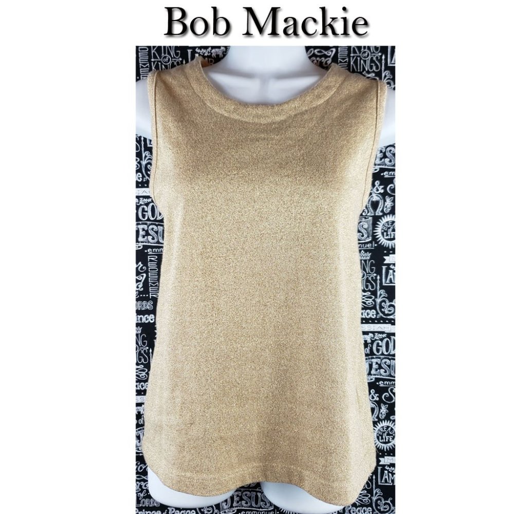 Bob Mackie Gold Sparkly Shirt Size M🤩